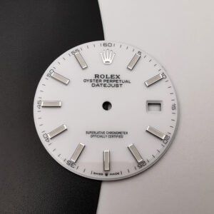 Rolex Datejust White 41mm Watch Dial For 126334, Fits to 3235 High Quality Watch Parts Replacement
