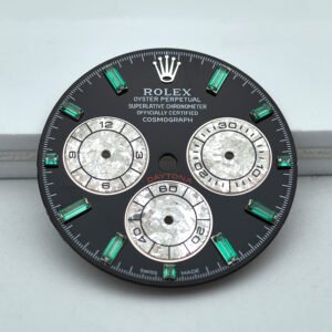 Rolex Daytona Watch Dial Green Gems Index Green Gem Bezel Fit 4130 Movement High Quality Watch Parts Replacement