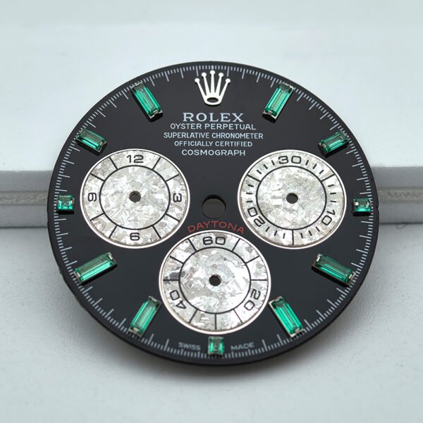 Rolex Daytona Watch Dial Green Gems Index Green Gem Bezel Fit 4130 Movement High Quality Watch Parts Replacement