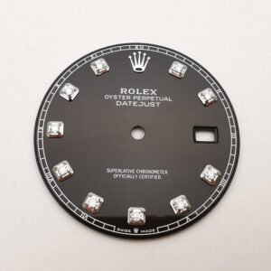Rolex Datejust Black Watch Dial With Diamond Index For 41mm 126334 Fits to 3235 Movement High Quality Watch Parts Replacement