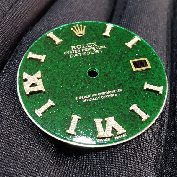 Rolex Datejust Sanderesos Watch Dial Green Aventurine For 36mm Rolex Datejust Cal.3135 Movement High Quality Watch Parts Replacement